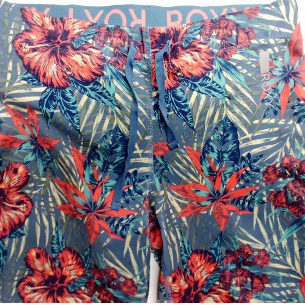 Roxy Tropical Floral Leggings - Blue and Red - Picture 3 of 3